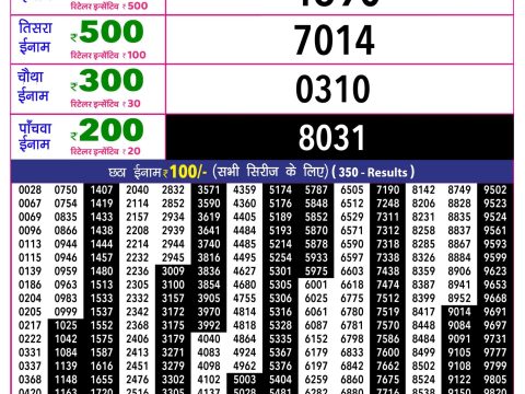Everest Result Today Dear Lottery Chart