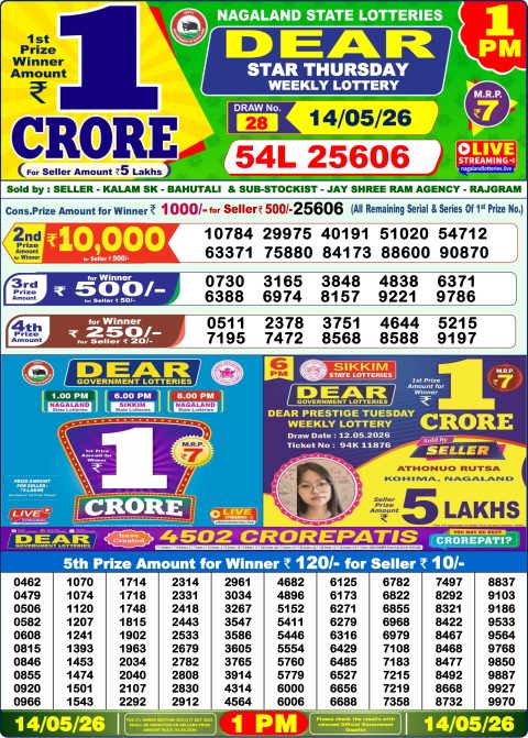 Everest Result Today Dear Lottery Chart