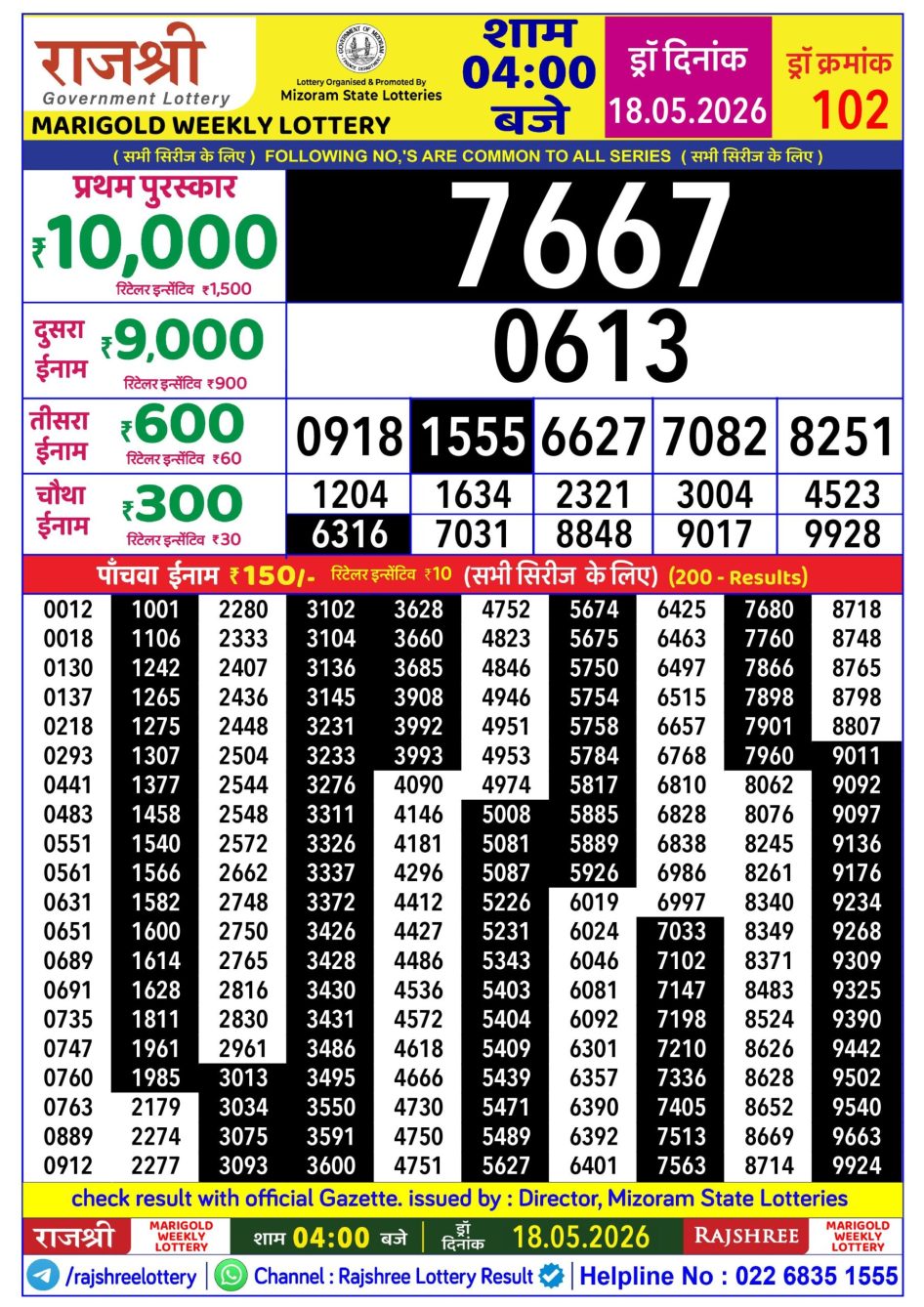 Everest Result Today Dear Lottery Chart