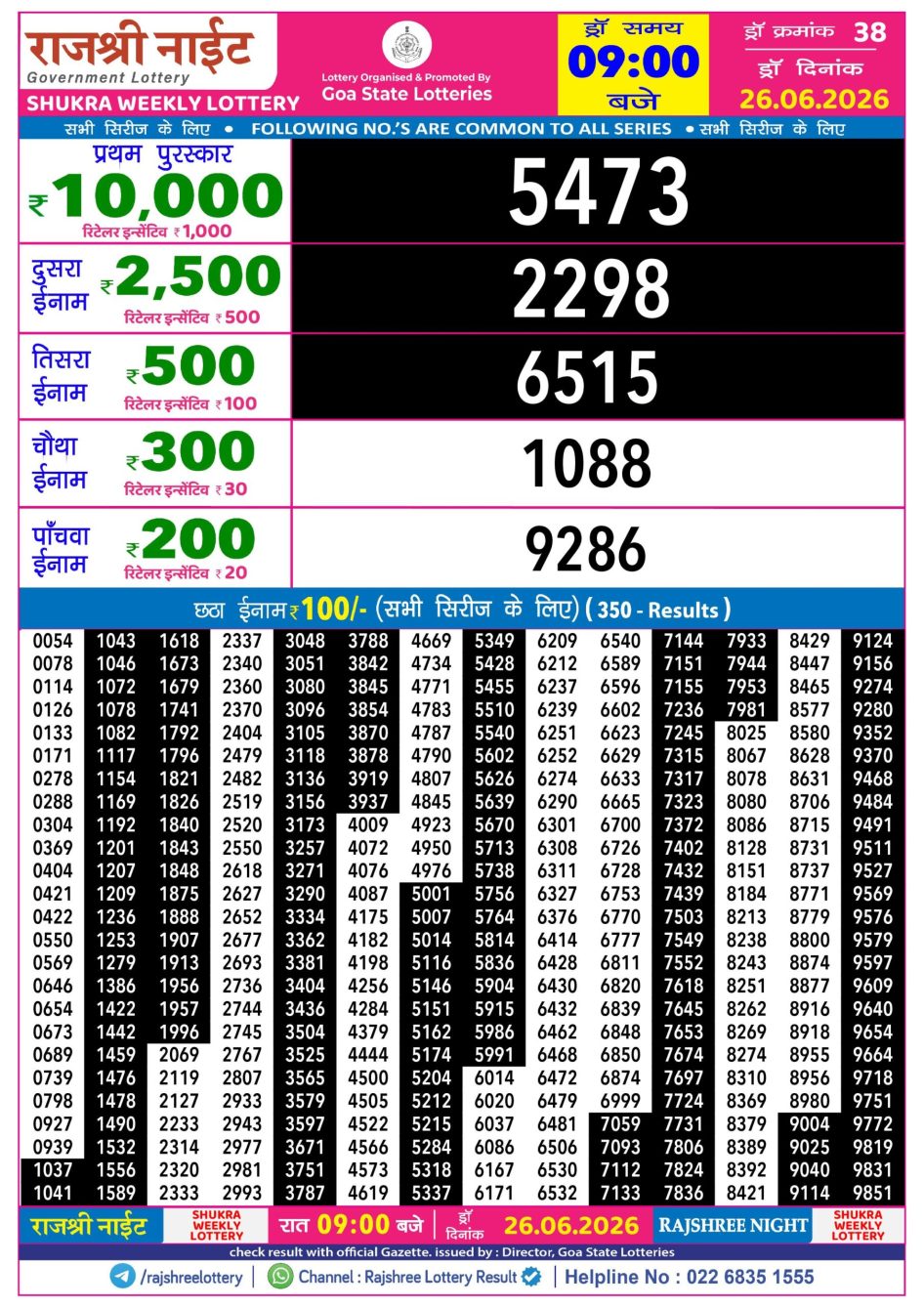 Everest Result Today Dear Lottery Chart