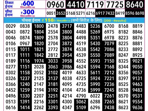 Everest Result Today Dear Lottery Chart