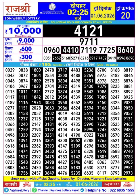Everest Result Today Dear Lottery Chart