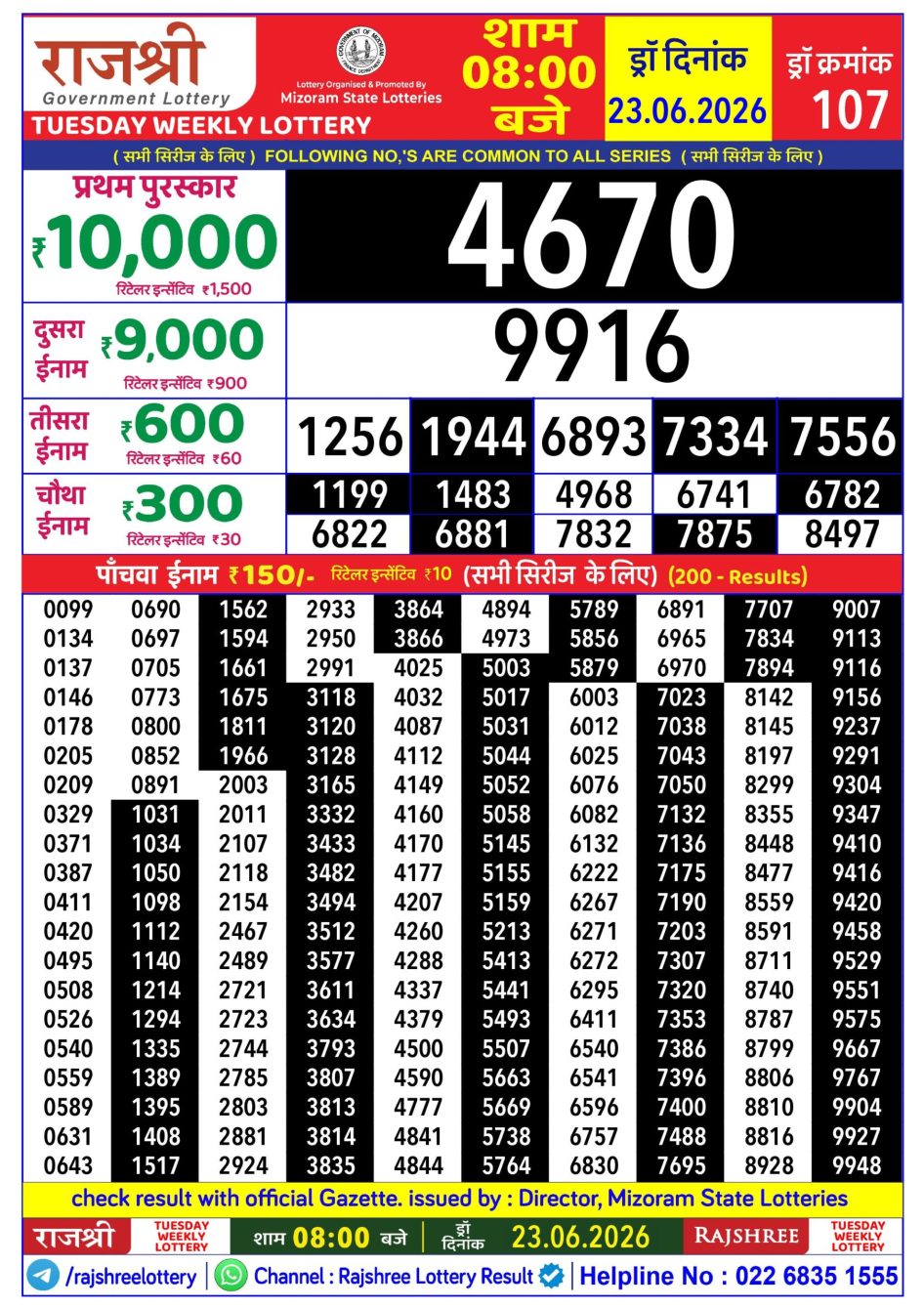 Everest Result Today Dear Lottery Chart