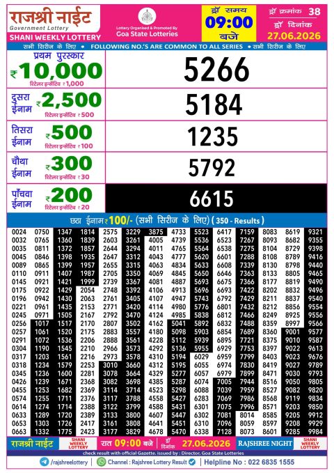 Everest Result Today Dear Lottery Chart