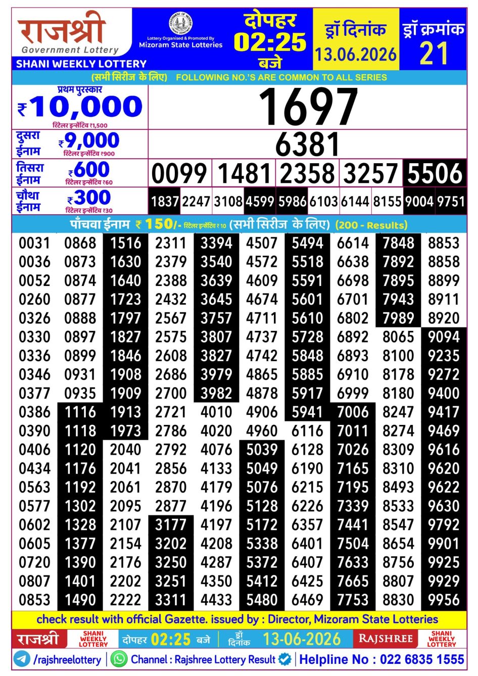 Everest Result Today Dear Lottery Chart