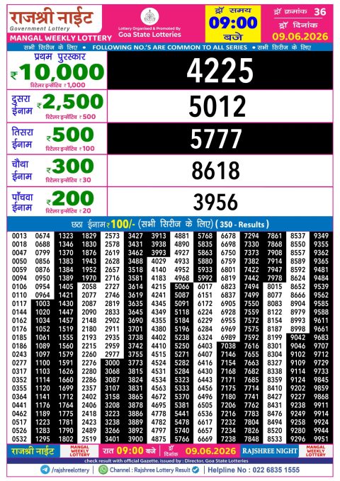 Everest Result Today Dear Lottery Chart