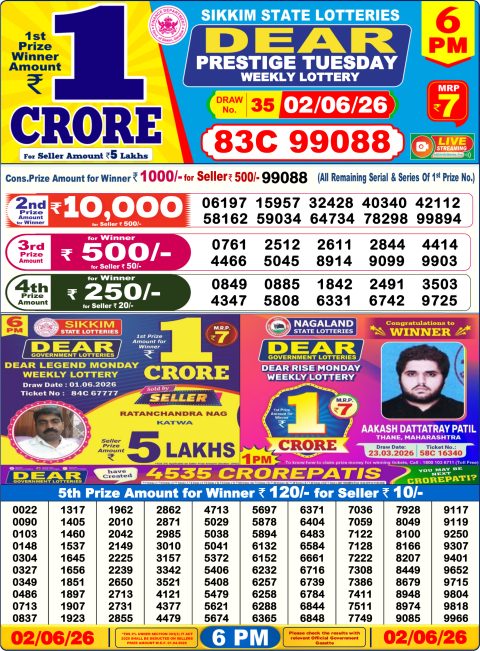 Everest Result Today Dear Lottery Chart