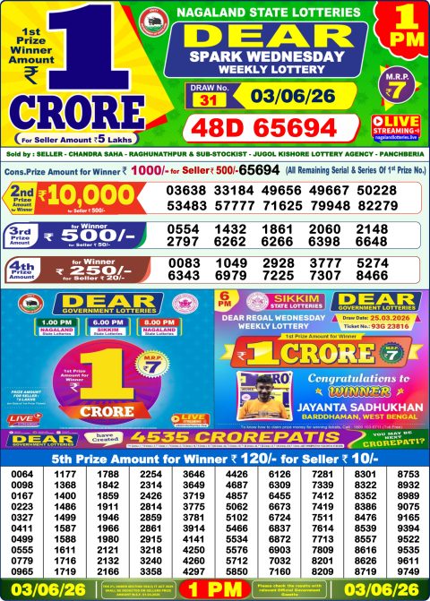 Everest Result Today Dear Lottery Chart