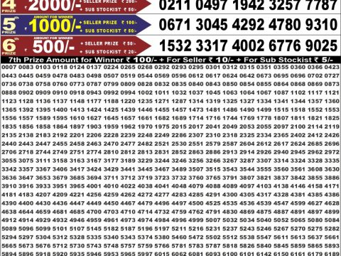 Everest Result Today Dear Lottery Chart