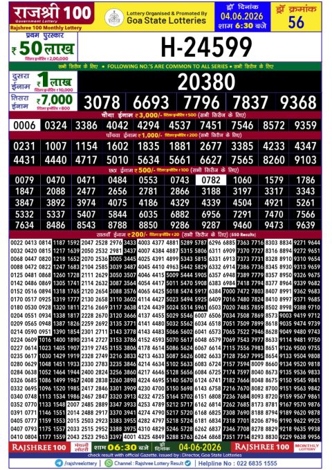 Everest Result Today Dear Lottery Chart
