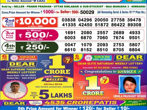 Everest Result Today Dear Lottery Chart