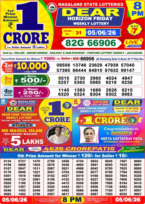 Everest Result Today Dear Lottery Chart