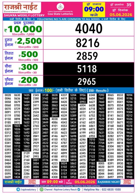 Everest Result Today Dear Lottery Chart