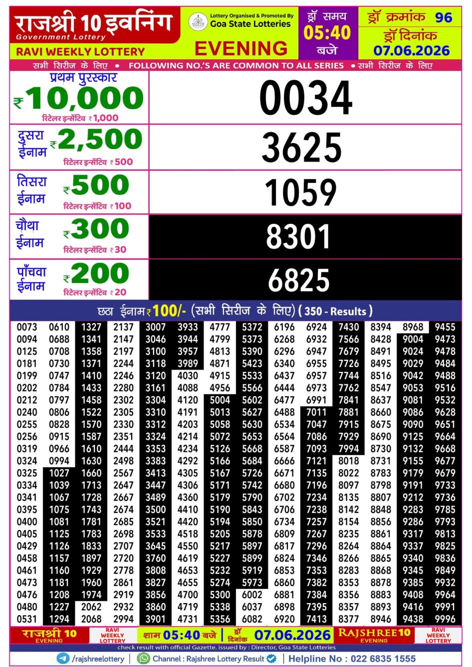 Everest Result Today Dear Lottery Chart