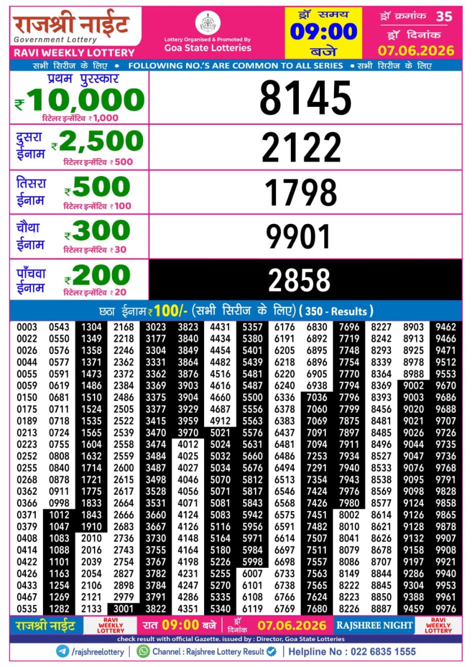 Everest Result Today Dear Lottery Chart
