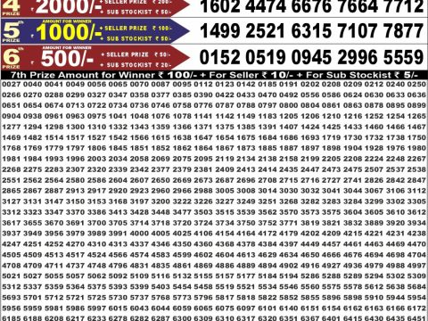 Everest Result Today Dear Lottery Chart