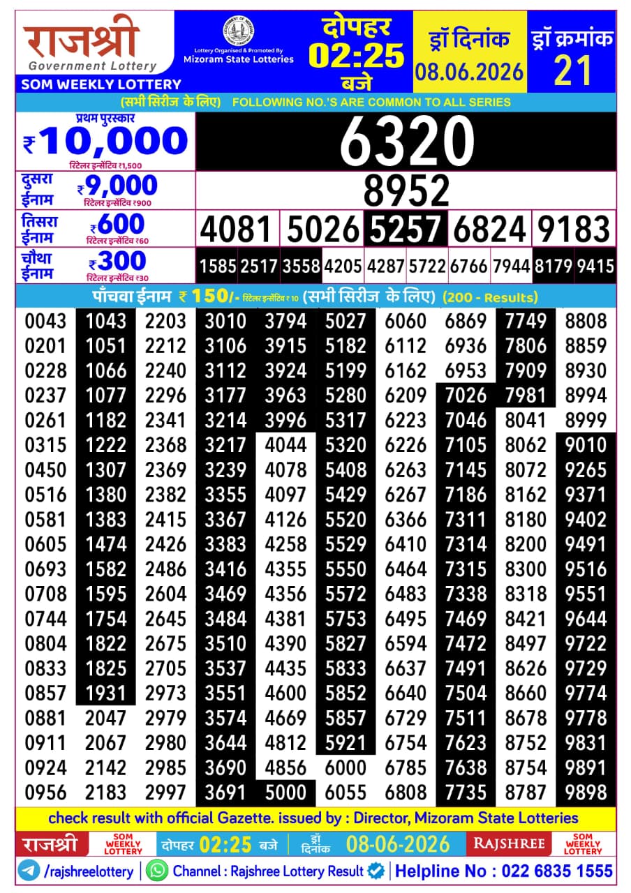 Everest Result Today Dear Lottery Chart