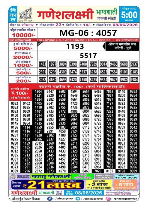 Everest Result Today Dear Lottery Chart