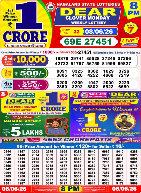 Everest Result Today Dear Lottery Chart