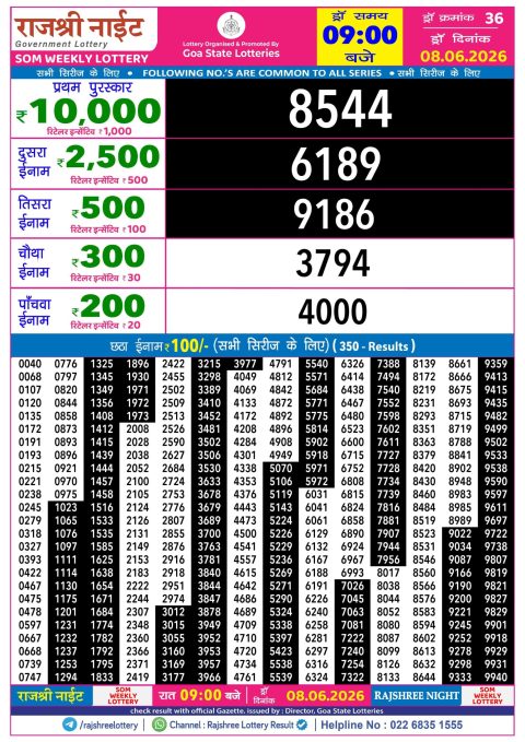 Everest Result Today Dear Lottery Chart
