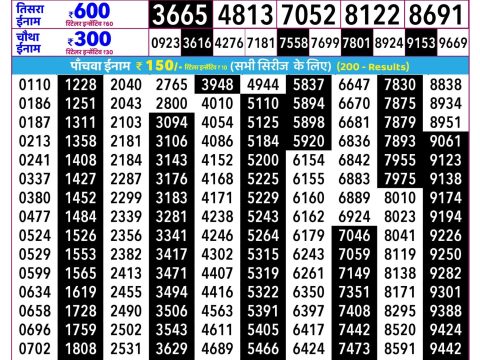 Everest Result Today Dear Lottery Chart