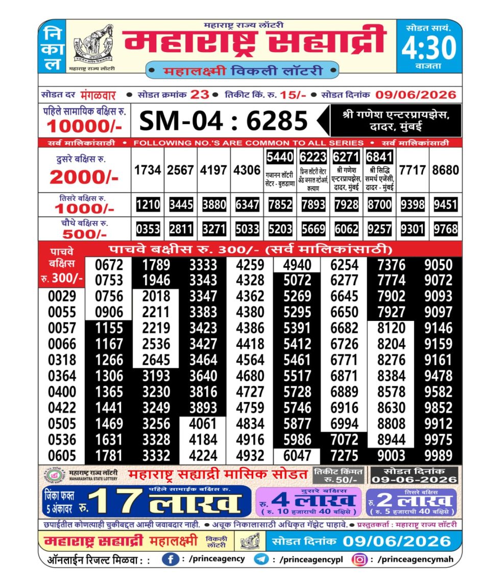Everest Result Today Dear Lottery Chart