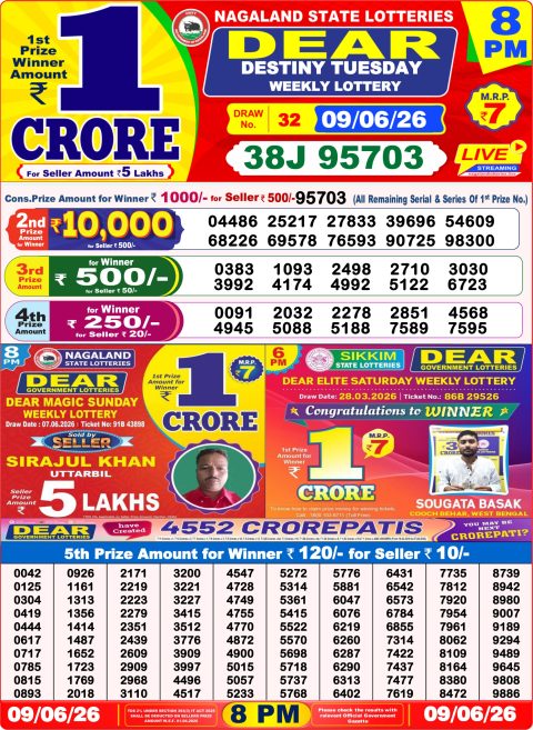 Everest Result Today Dear Lottery Chart