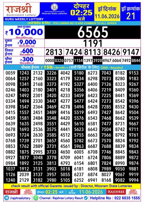 Everest Result Today Dear Lottery Chart