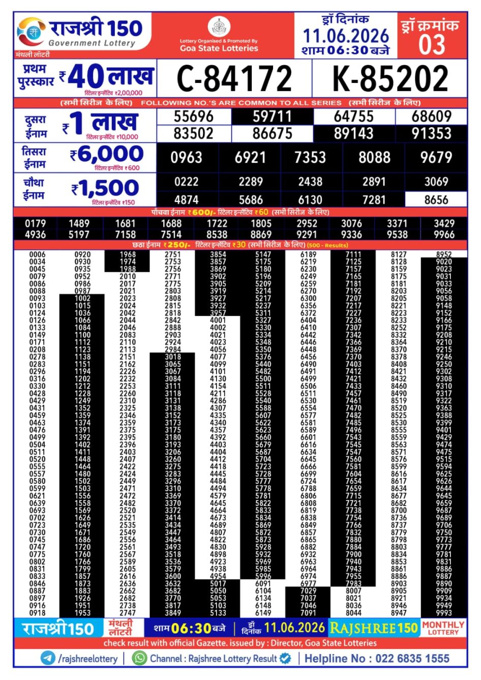 Everest Result Today Dear Lottery Chart