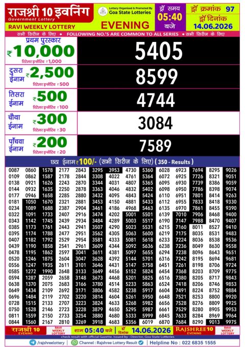 Everest Result Today Dear Lottery Chart