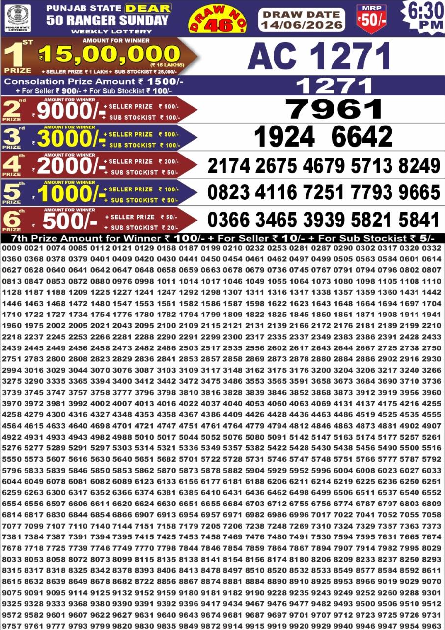 Everest Result Today Dear Lottery Chart