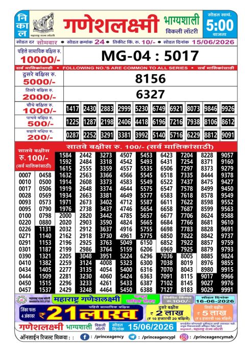 Everest Result Today Dear Lottery Chart