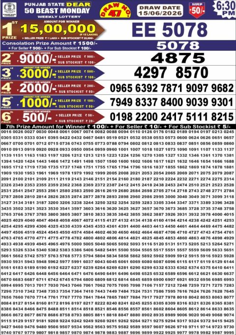 Everest Result Today Dear Lottery Chart