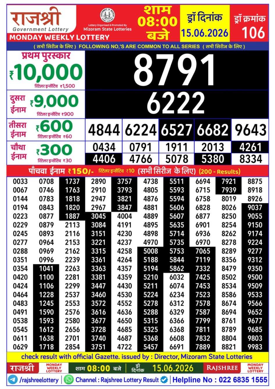 Everest Result Today Dear Lottery Chart