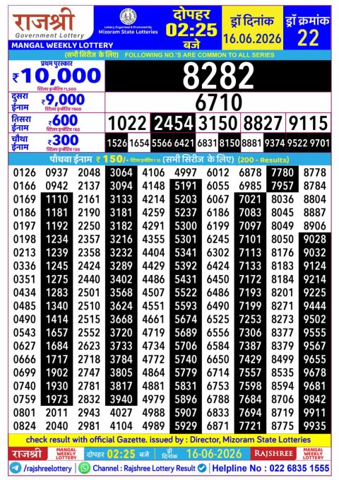 Everest Result Today Dear Lottery Chart