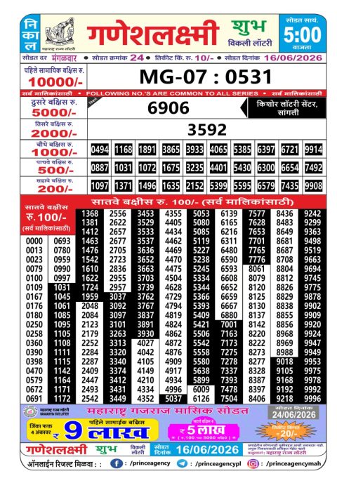 Everest Result Today Dear Lottery Chart