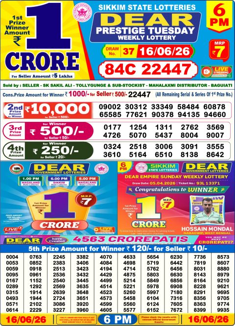 Everest Result Today Dear Lottery Chart