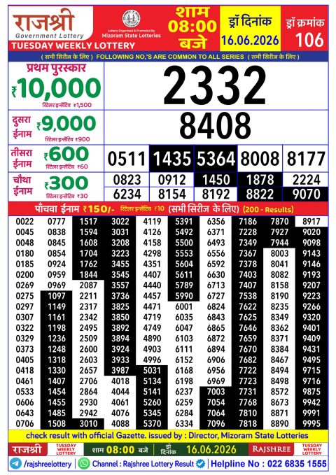 Everest Result Today Dear Lottery Chart