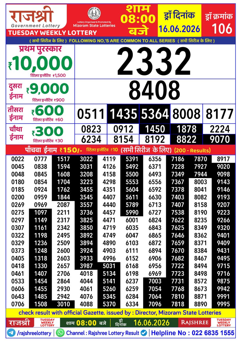 Everest Result Today Dear Lottery Chart