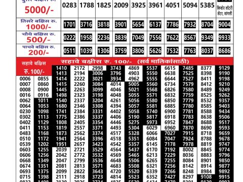 Everest Result Today Dear Lottery Chart