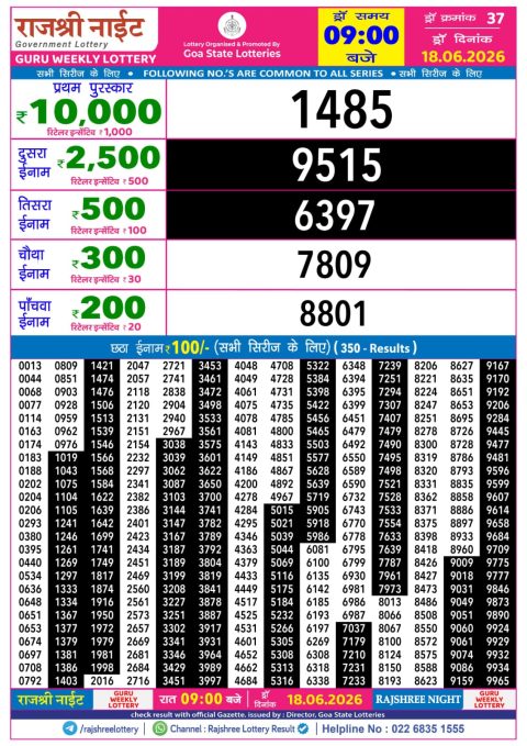 Everest Result Today Dear Lottery Chart