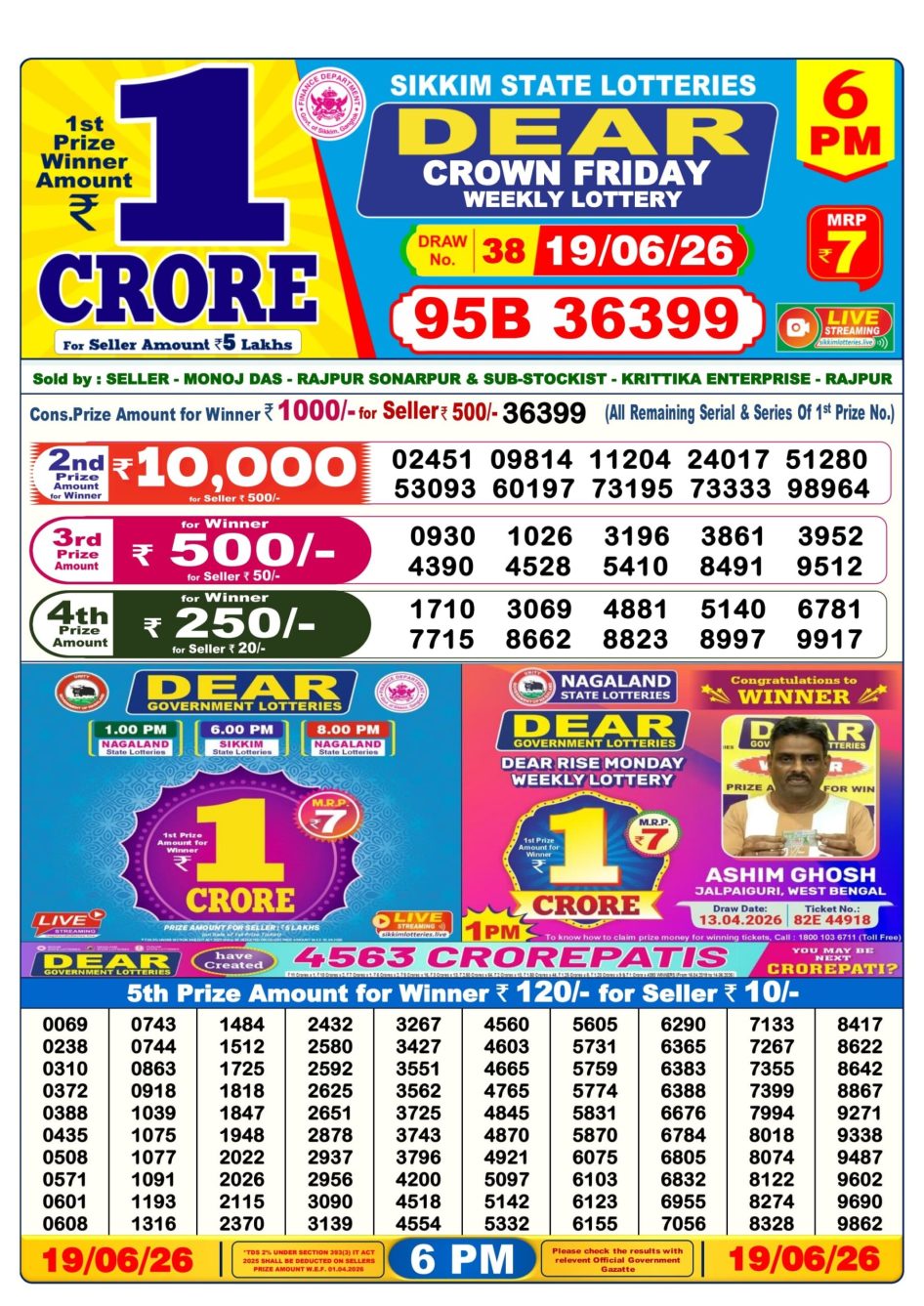 Everest Result Today Dear Lottery Chart