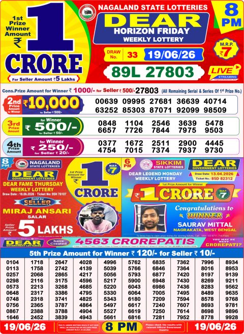 Everest Result Today Dear Lottery Chart