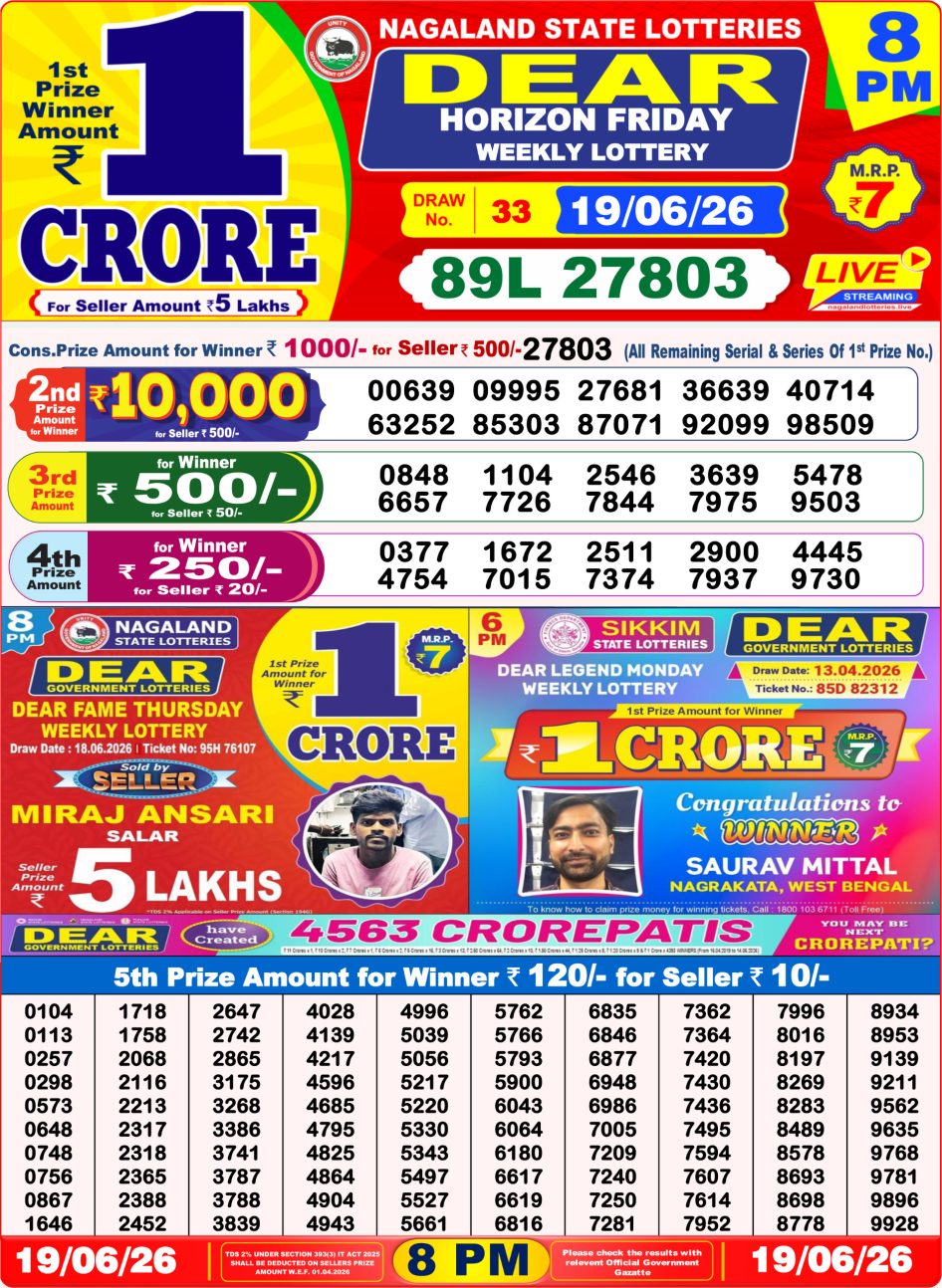 Everest Result Today Dear Lottery Chart