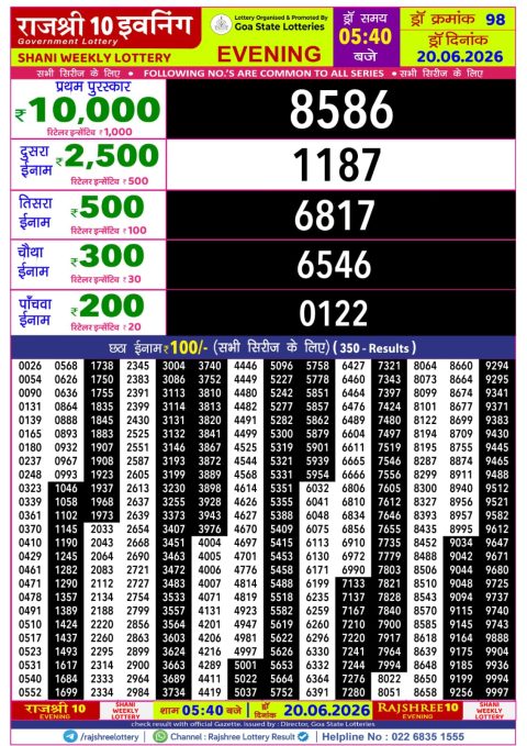 Everest Result Today Dear Lottery Chart
