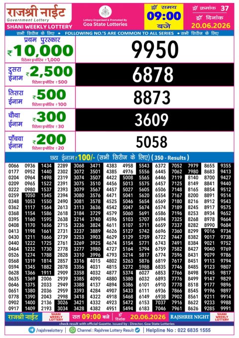 Everest Result Today Dear Lottery Chart
