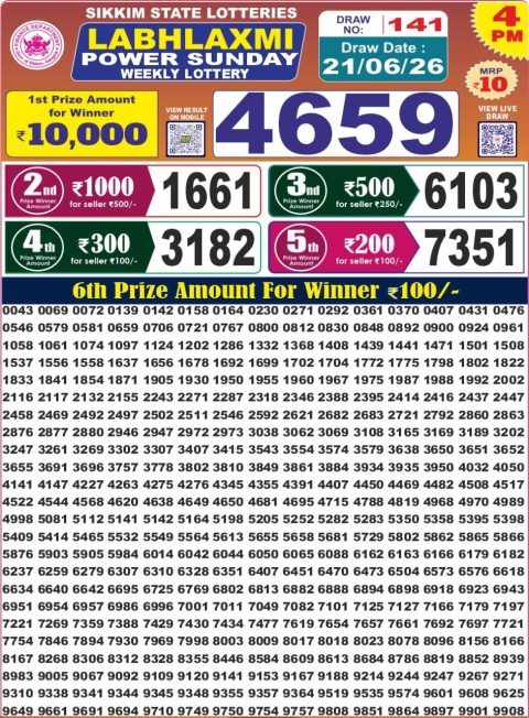 Everest Result Today Dear Lottery Chart