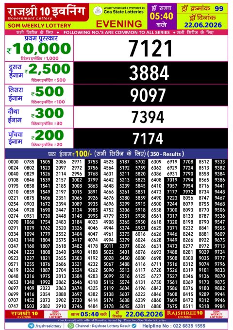 Everest Result Today Dear Lottery Chart
