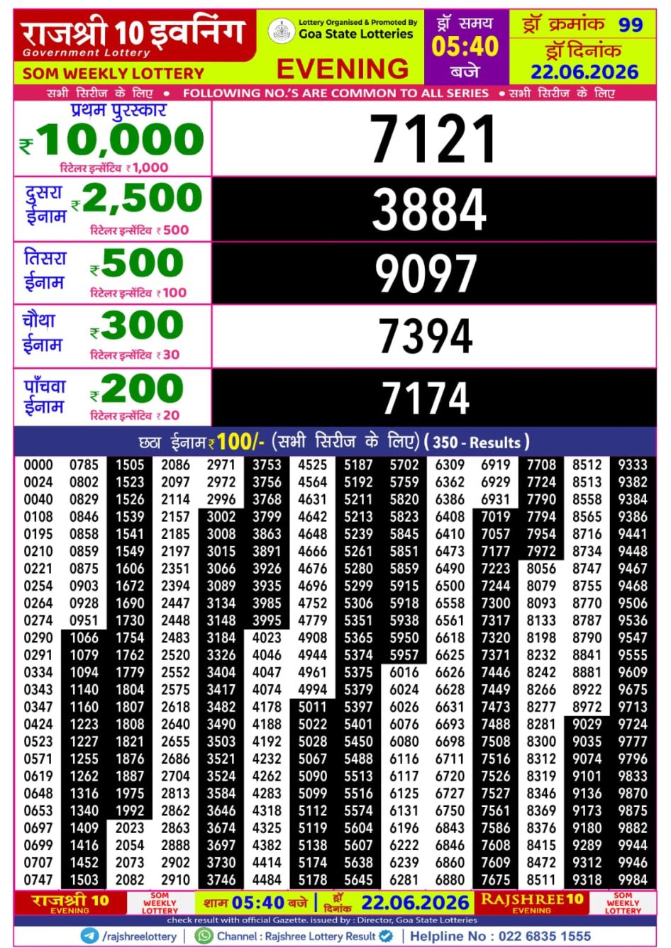 Everest Result Today Dear Lottery Chart