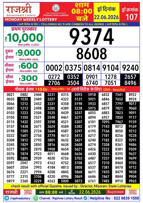 Everest Result Today Dear Lottery Chart
